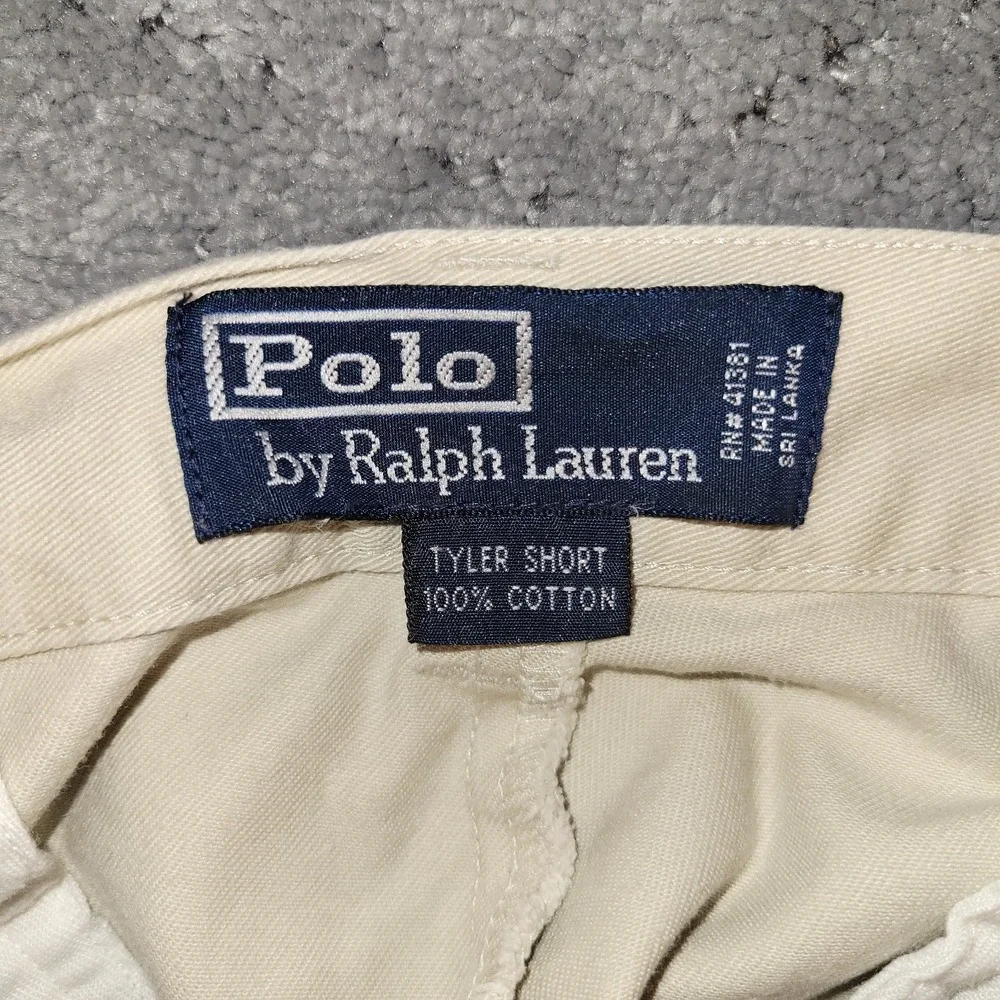 Polo Ralph Lauren Shorts Mens 34 Khaki Tyler Chino Pleated Relaxed Preppy Casual